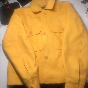 bagatelle yellow faux leather jacket